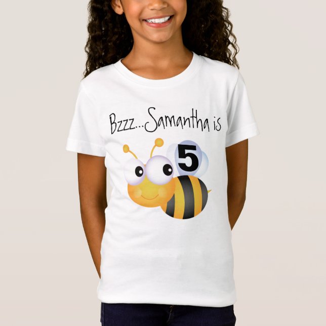 T-shirt personnalisable d'anniversaire de bourdon (Devant)