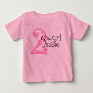 T-shirt personnalisable d'anniversaire de cow-girl