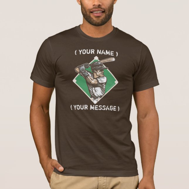 T-shirt personnalisable de pâte lisse de base-ball (Devant)