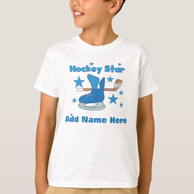T-shirt personnalisable d'étoile d'hockey (Devant)