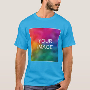 T-shirt Personnalisable Elegant Turquoise Blue Ajouter log