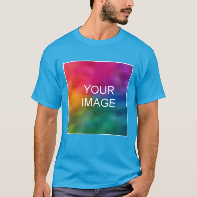 T-shirt Personnalisable Elegant Turquoise Blue Ajouter log (Devant)