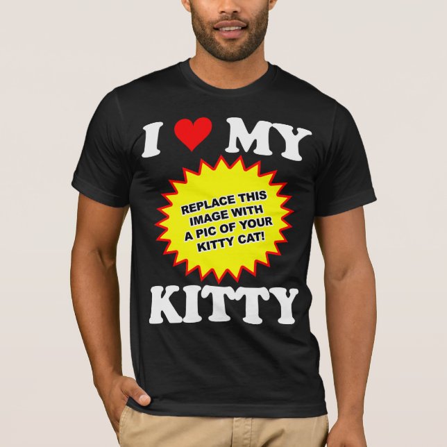 T-shirt PERSONNALISABLE J'Aime Mon Kitty (Devant)