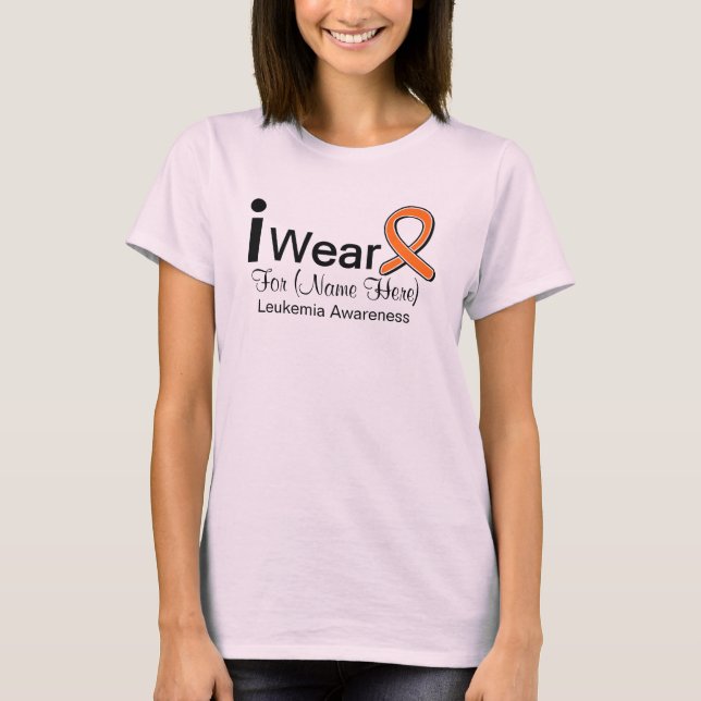 T-shirt Personnalisable Je Porte Du Ruban Leucémie (Devant)