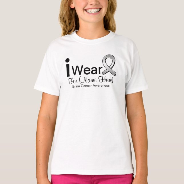 T-shirt Personnalisable Je Porte Le Ruban Cancer Du Cervea (Devant)