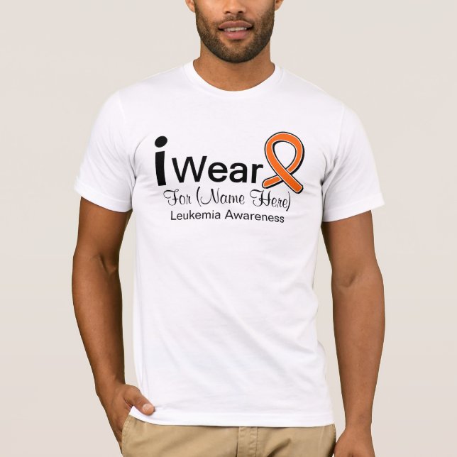 T-shirt Personnalisable je porte le ruban de leucémie (Devant)