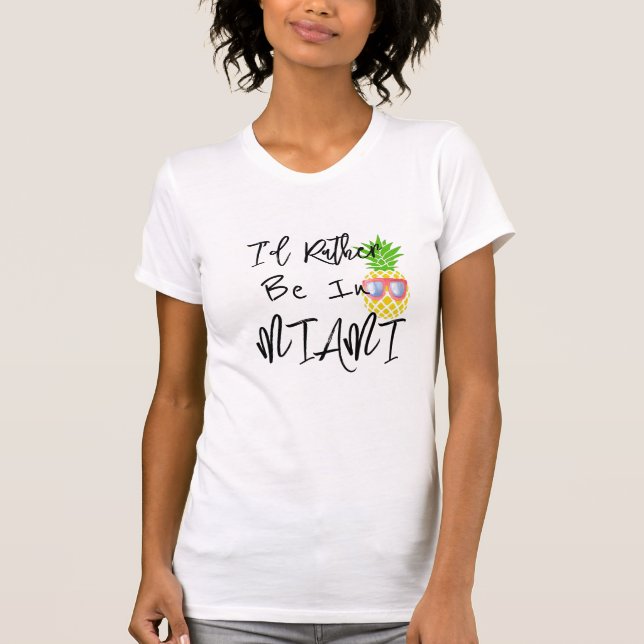 T-shirt Personnalisable Miami Beach Amusant Floride Vacanc (Devant)