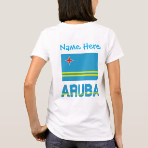 T-shirt Personnalisation Aruba et Bleu du Drapeau Arubéen 