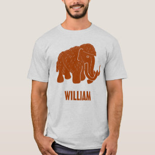 T-shirt Personnalisation du mammouth laineux rouge rouille