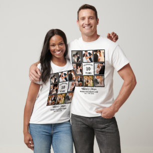 T-shirt Personnalisé 10 ans Anniversaire 8 photo Collage