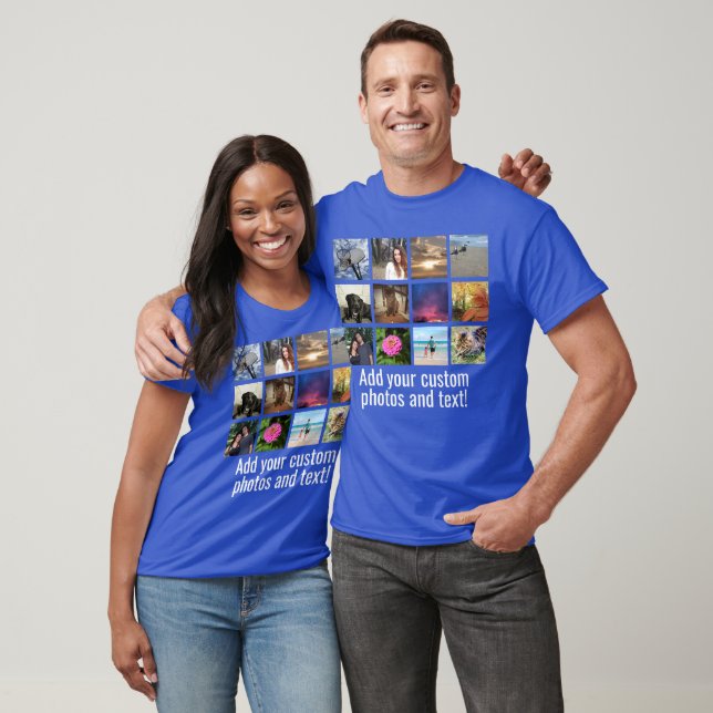 T-shirt Personnalisé 12 Photo Mosaic Couleur Collage d'ima (Unisexe)