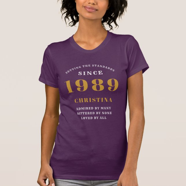 T-shirt Personnalisé 1989 Anniversaire Ajouter un nom anné (Devant)