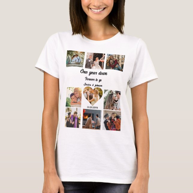 T-shirt Personnalisé 1ère année mariage anniversaire 9 Pho (Devant)