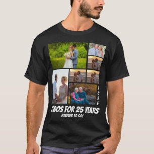 T-shirt Personnalisé 25 Anniversaire 7 Collage de photos T
