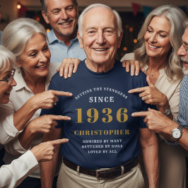 T-shirt Personnalisé 90th Birthday 1936 Ajouter Nom Blue G