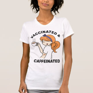 T-shirt Personnalisé à la caféine et vacciné