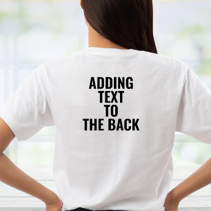 T-shirt Personnalisé Ajout de texte à l'arrière Personnali