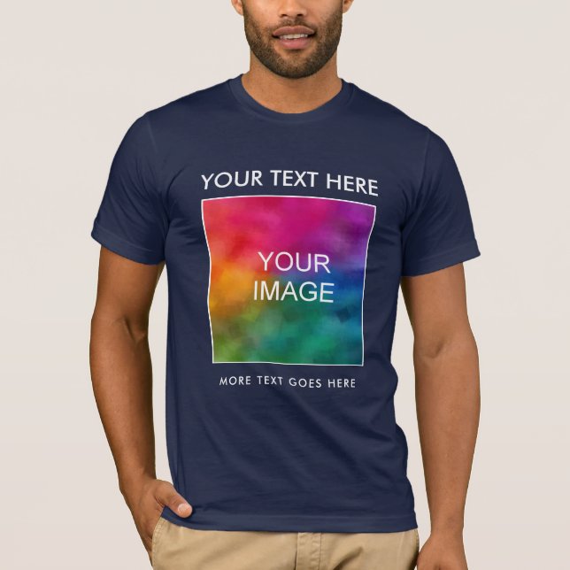 T-shirt Personnalisé Ajouter Image Logo Texte Hommes Bella (Devant)