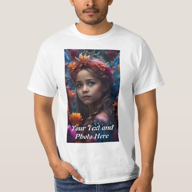T-shirt Personnalisé, Ajouter une photo et du texte (Devant)