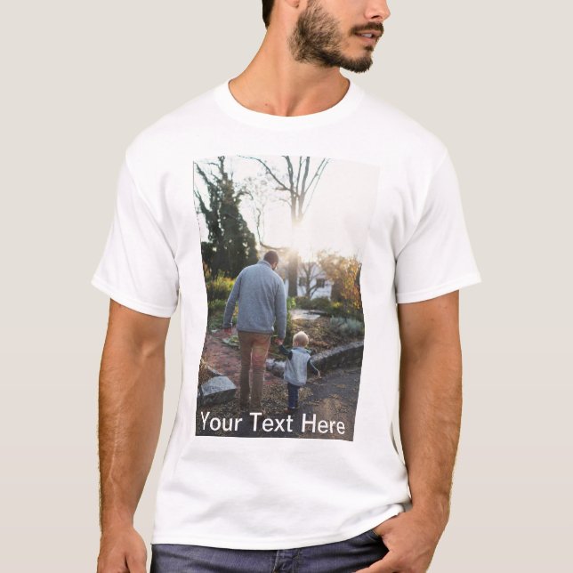 T-shirt Personnalisé, Ajouter une photo et un texte (Devant)