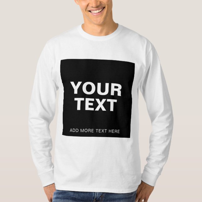 T-shirt Personnalisé Ajouter Votre Nom De Texte Photo Mens (Devant)