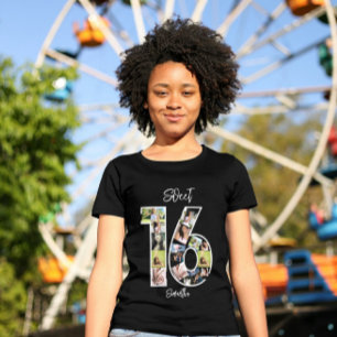 T-shirt Personnalisé Anniversaire White Girly Sweet 16 Pho