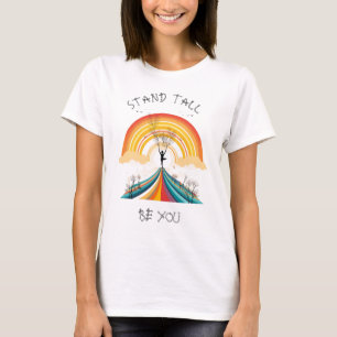 T-shirt Personnalisé, Arc-en-ciel, Yoga, Pose d'arbre, Pos