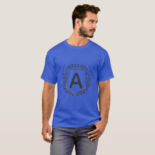 T-Shirt personnalisé avec blason floral initial pe