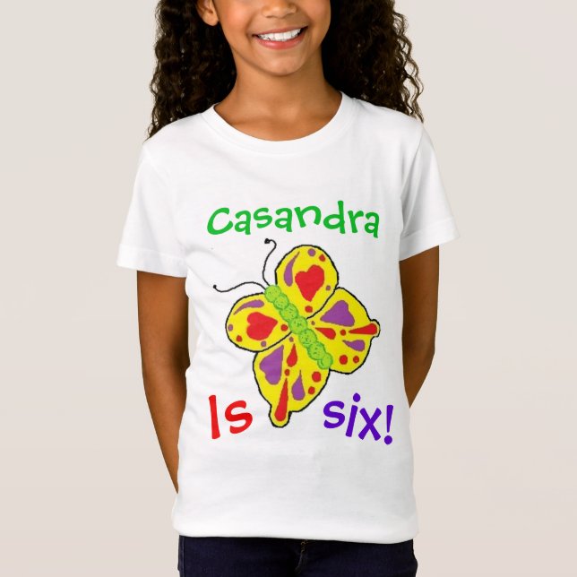 T-Shirt Personnalisé avec le nom/"est 6" anniversaire avec (Devant)