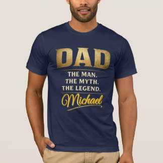 T-shirt personnalisé avec le nom Papa L'Homme Myth