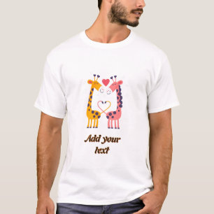 T-shirt personnalisé avec un couple de girafes mig