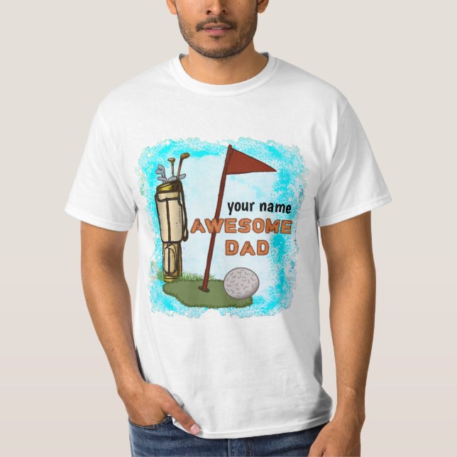 T-shirt Personnalisé Awesome Golf Papa (Devant)