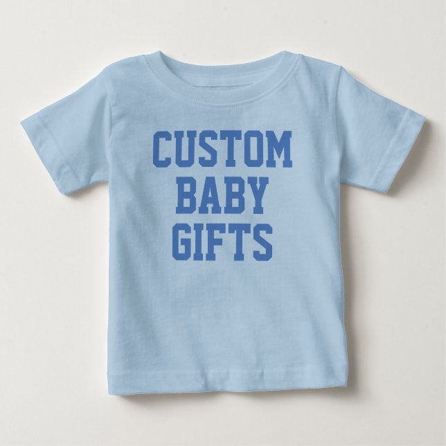 T-shirt personnalisé bleu bébé et bébé (Devant)