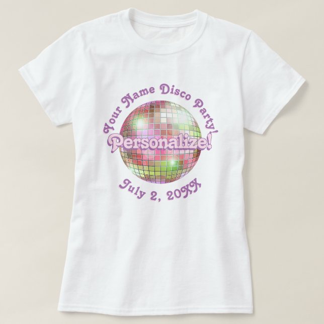 T-Shirt PERSONNALISÉ Boule Disco Rétro Iris (Design devant)