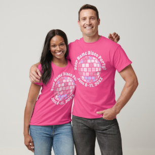 T-Shirt PERSONNALISÉ Boule Disco Rose Rétro