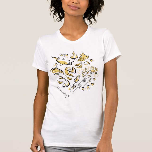 T-Shirt Personnalisé Cuisine Chinoise Dessin D'Enc (Devant)