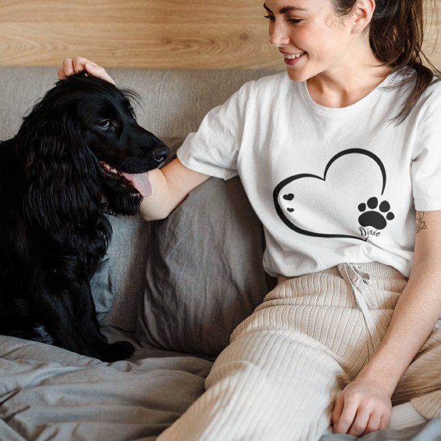 T-shirt Personnalisé Custom Chien nom de chien Dog maman m (Créateur téléchargé)