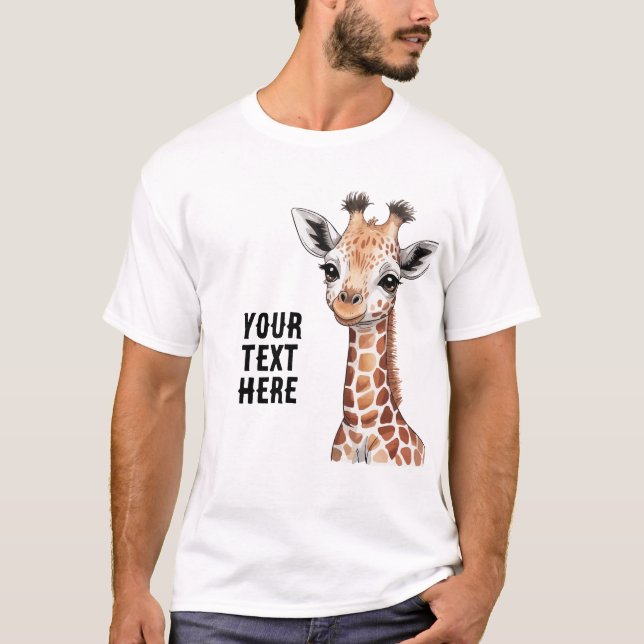 T-Shirt Personnalisé Cute Giraffe (Devant)