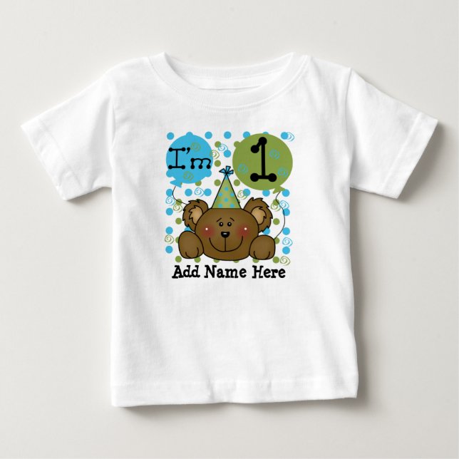 T-shirt personnalisé d'anniversaire d'ours de (Devant)