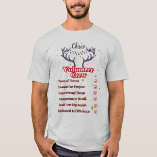 T-shirt personnalisé de l'équipage bénévole