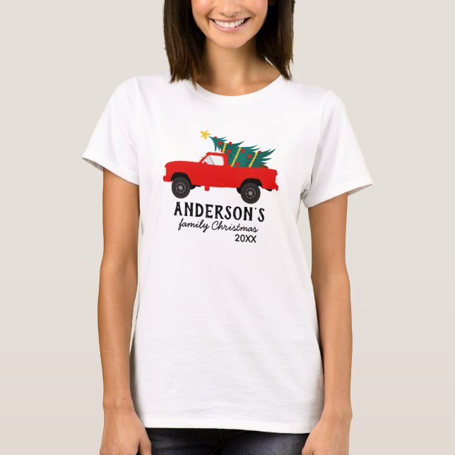 T-shirt personnalisé de Noël de famille (Devant)