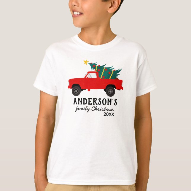 T-shirt personnalisé de Noël de famille (Devant)