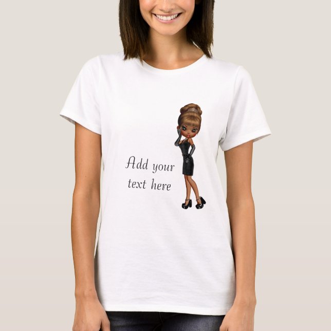 T-Shirt personnalisé de princesse afro-américaine  (Devant)