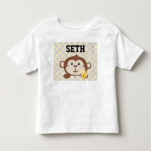T-shirt personnalisé d'enfant en bas âge de singe,