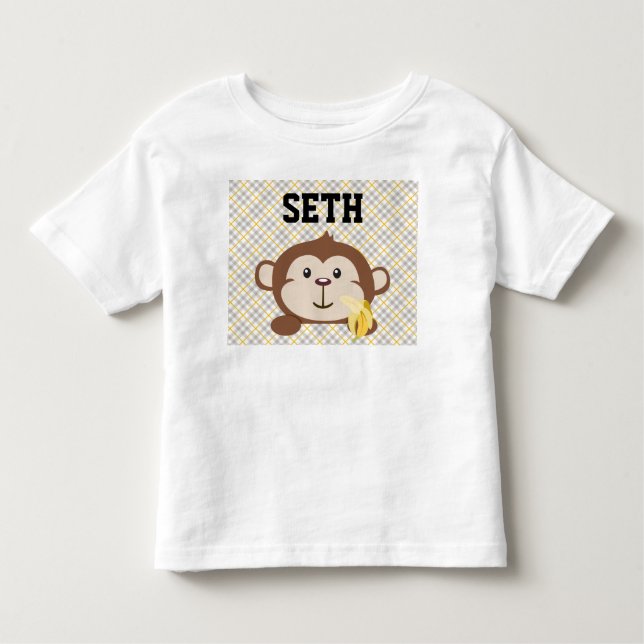 T-shirt personnalisé d'enfant en bas âge de singe, (Devant)