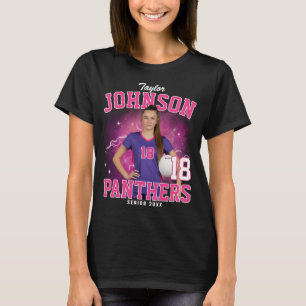 T-shirt personnalisé d'équipe de sport senior rose