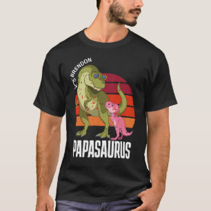 T-shirt Personnalisé Dino Papasaurus Papa Papa Papa Père F