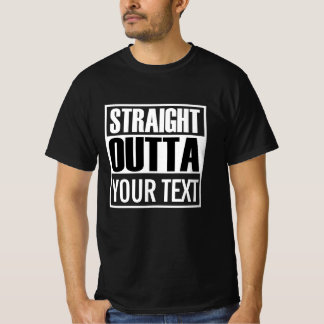 T-shirt Personnalisé DROIT OUTTA noir et blanc