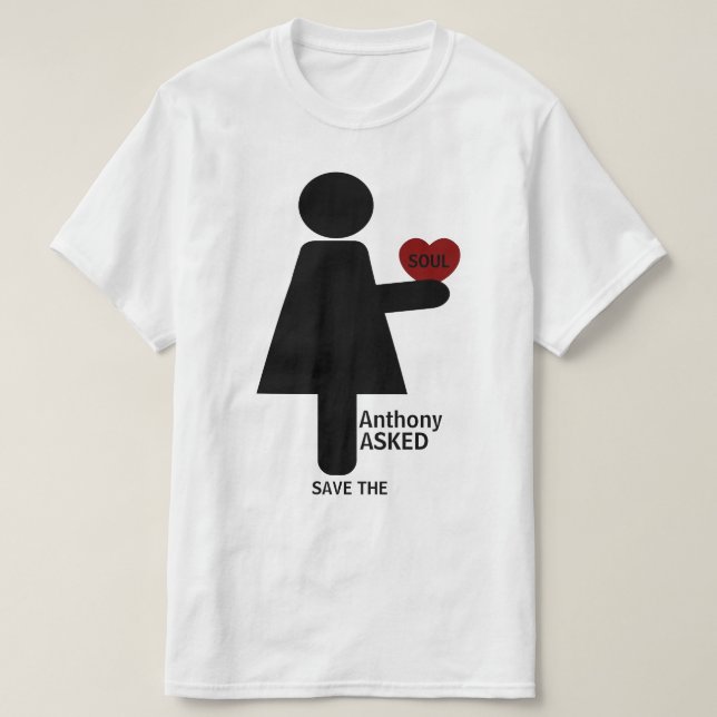 T-shirt Personnalisé, elle a dit oui, il a demandé (Design devant)