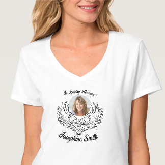 T-shirt Personnalisé En Mémoire Amoureuse Ange Ailes Photo